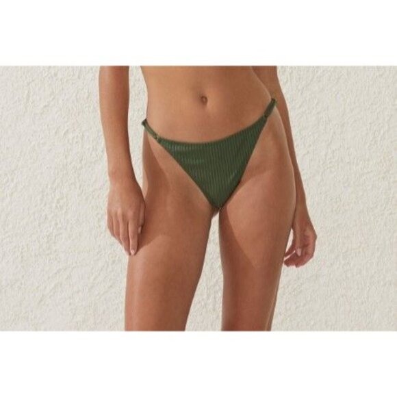Cotton On Bikini Bottom Adjustable Swimwear Tanga Cheeky Wide Rib Swimsuit Large - Picture 11 of 11